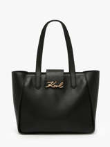 Schoudertas K Signature Leder Karl lagerfeld Zwart k signature A3W30133